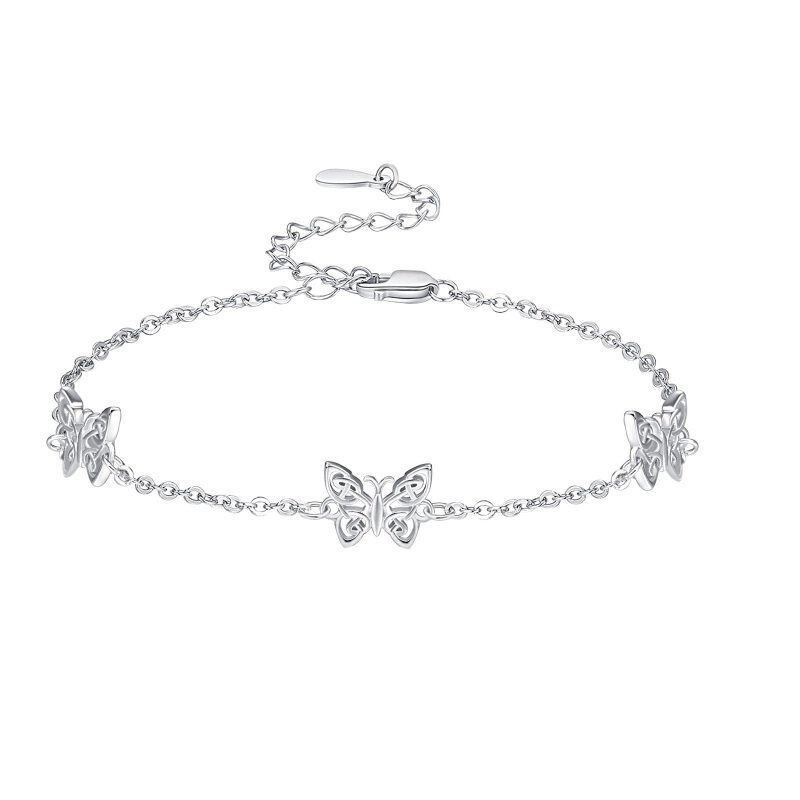 Sterling Silver Butterfly Pendant Bracelet