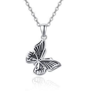 Sterling Silver Butterfly Pendant Necklace-18