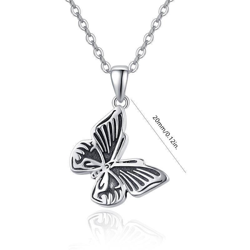 Sterling Silver Butterfly Pendant Necklace-5