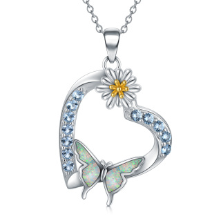 Sterling Silver Cubic Zirconia Butterfly Pendant Necklace-28