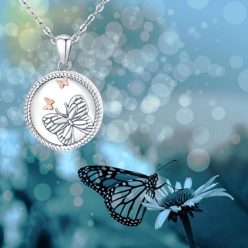 Sterling Silver Butterfly Pendant Necklace-3