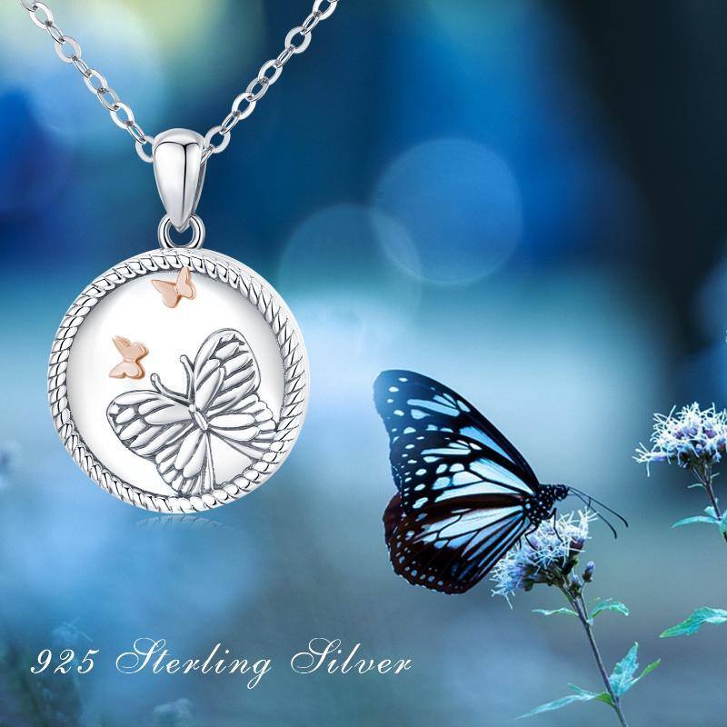 Sterling Silver Butterfly Pendant Necklace-4