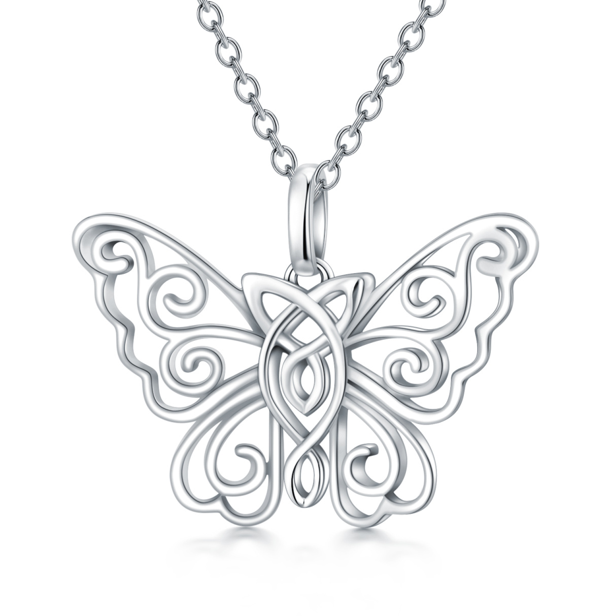 Sterling Silber Schmetterling Anhänger Halskette-1