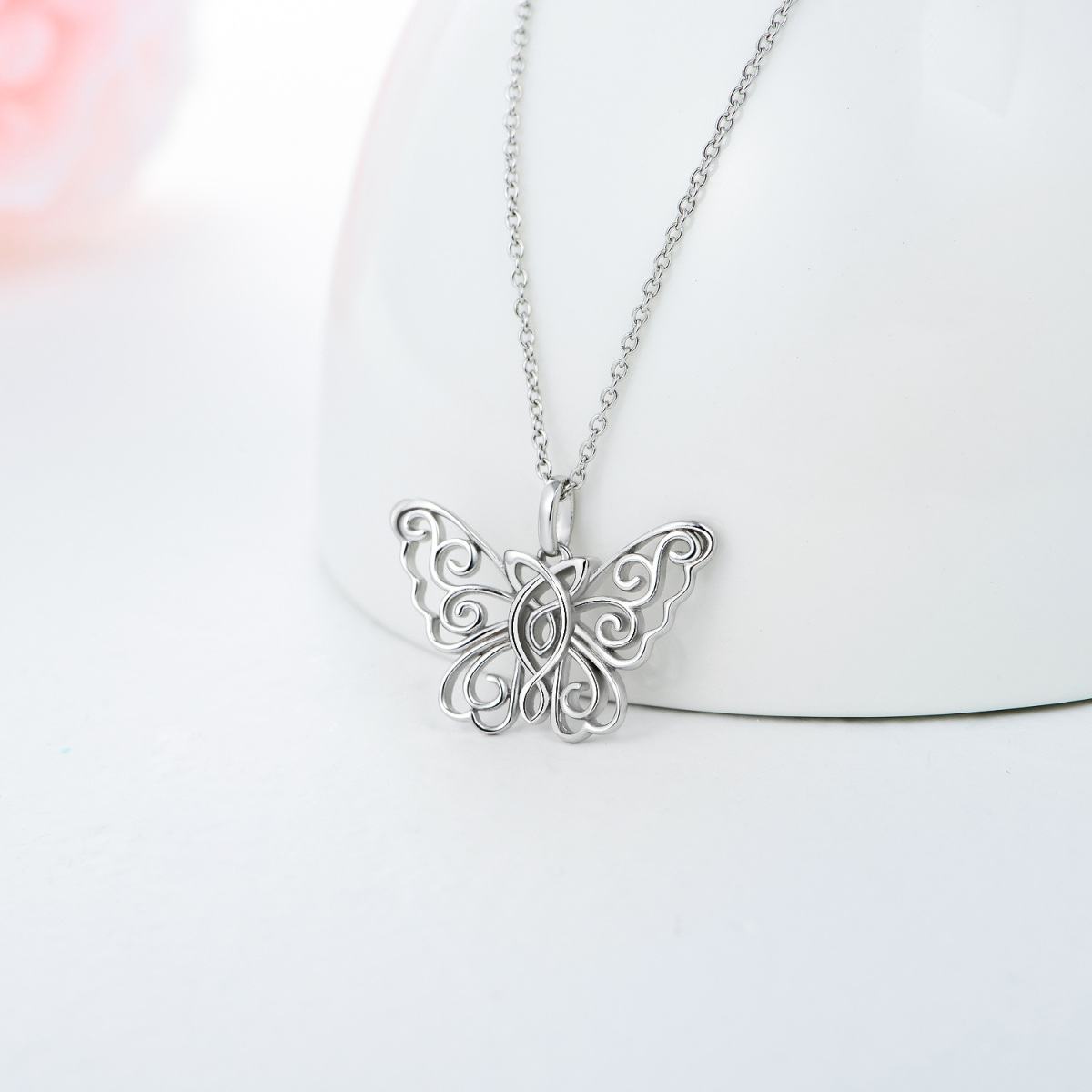 Collier en argent sterling avec pendentif papillon-3