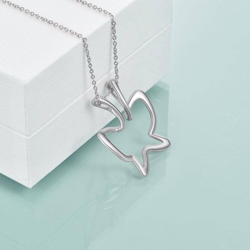 Sterling Silver Butterfly & Ring Holder Pendant Necklace-4