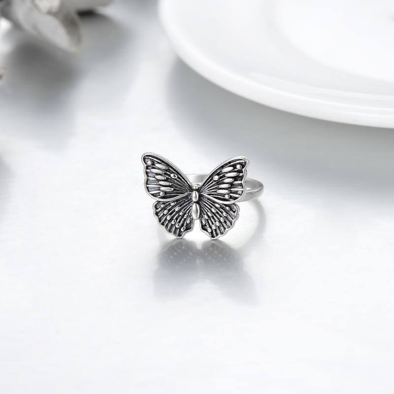 Bague papillon en argent sterling-3