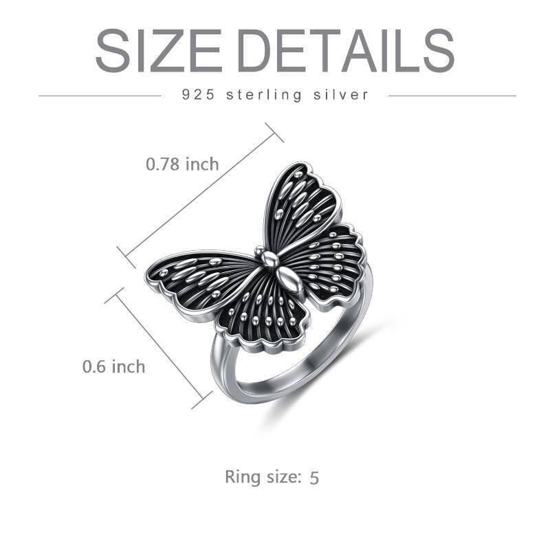 Bague papillon en argent sterling-5