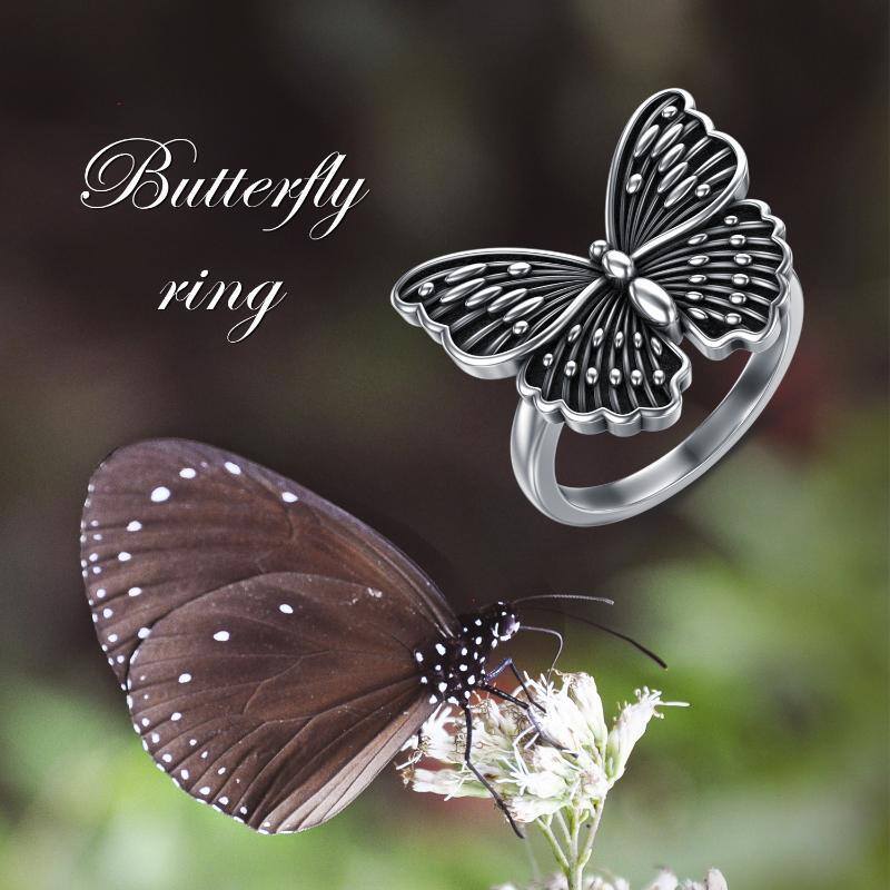 Bague papillon en argent sterling-6