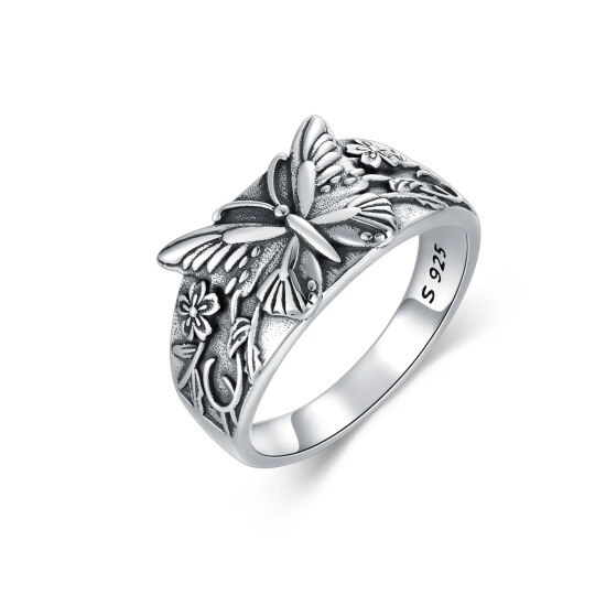 Bague papillon en argent sterling