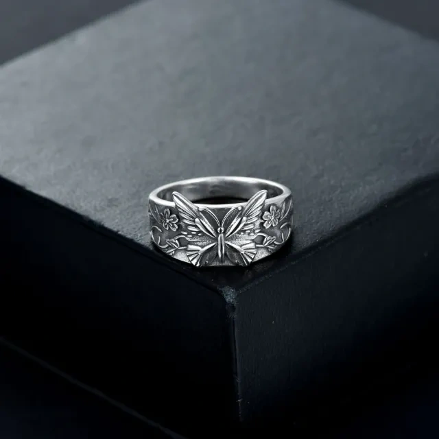 Bague papillon en argent sterling-3