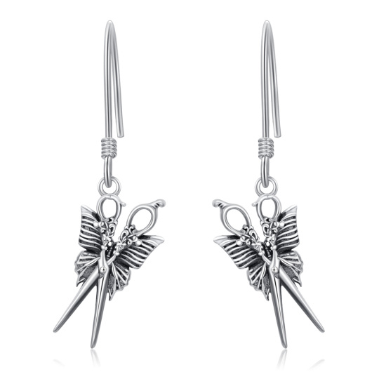 Sterling Silber Schmetterling & Schere Tropfen Ohrringe