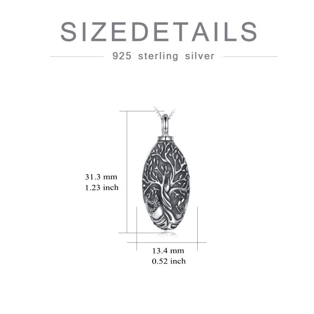 Sterling Silber Schmetterling & Baum des Lebens Urne Halskette für Asche-4