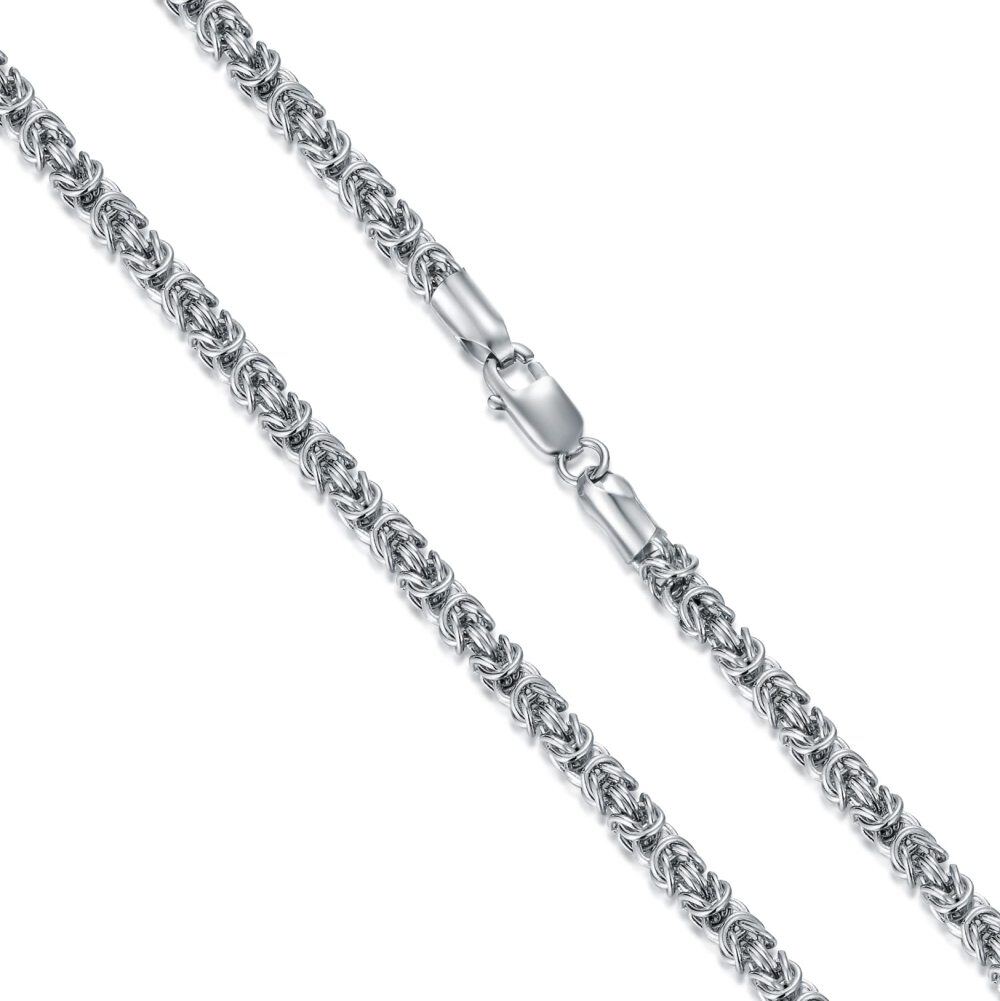 Sterling Silver Byzantine Chain Necklace-4