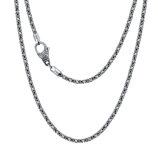 Collana con catena bizantina in argento sterling