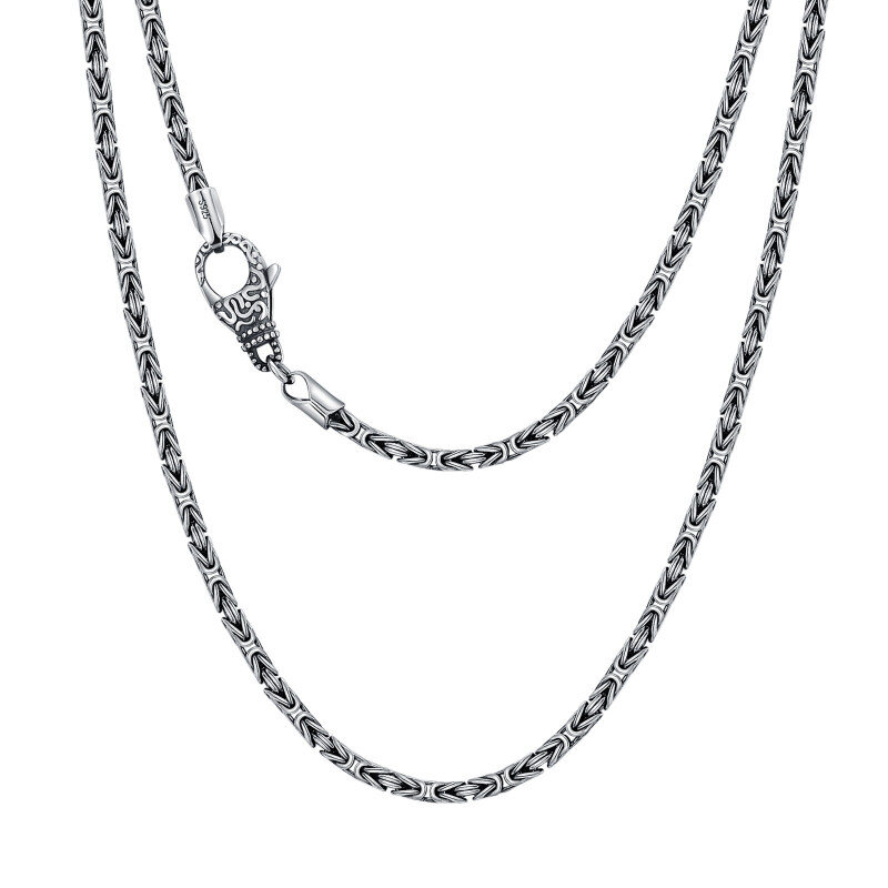 Collier en argent sterling avec chaîne byzantine 