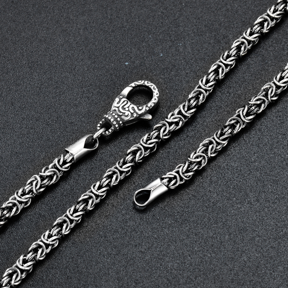 Sterling Silver Byzantine Chain Necklace-4