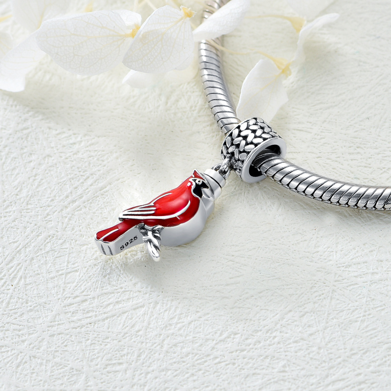Sterling Silver Cardinal Dangle Charm-4