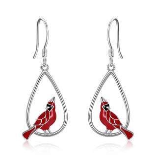 Sterling Silver Cardinal Drop Earrings-48