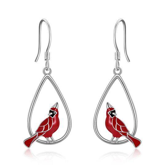 Sterling Silver Cardinal Drop Earrings