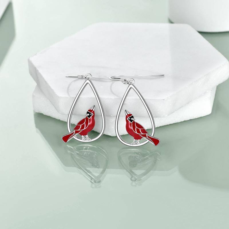 Pendants d'oreilles cardinaux en argent sterling-4