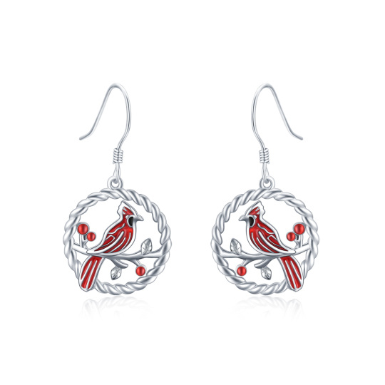 Sterling Silver Cardinal Drop Earrings