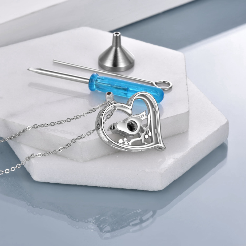 Sterling zilveren kardinaal & hart urnenketting voor as met gegraveerd woord-4