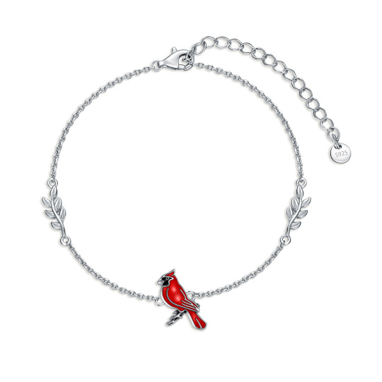 Bracciale con ciondolo cardinale in argento sterling