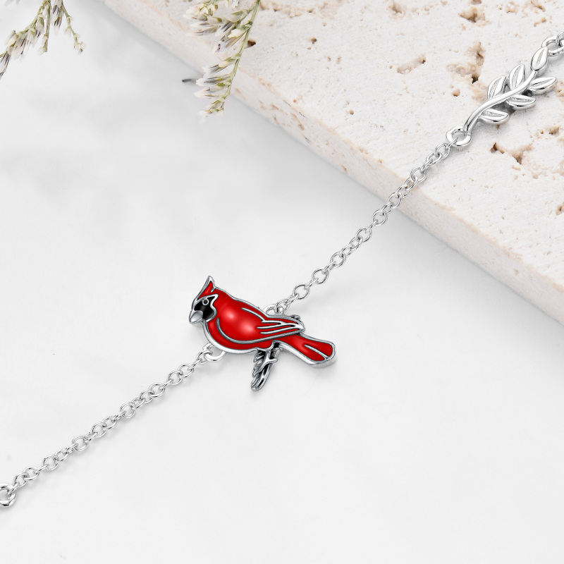 Sterling Silver Cardinal Charm Bracelet-4