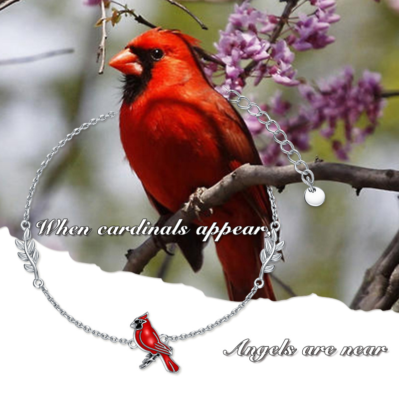 Sterling Silver Cardinal Charm Bracelet-5