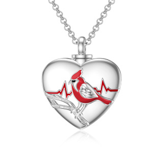 Sterling Silver Cardinal Urn Necklace for Ashes-5