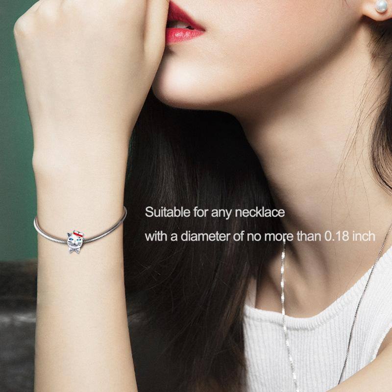 سحر خرز القطة من الفضة الإسترلينية-2