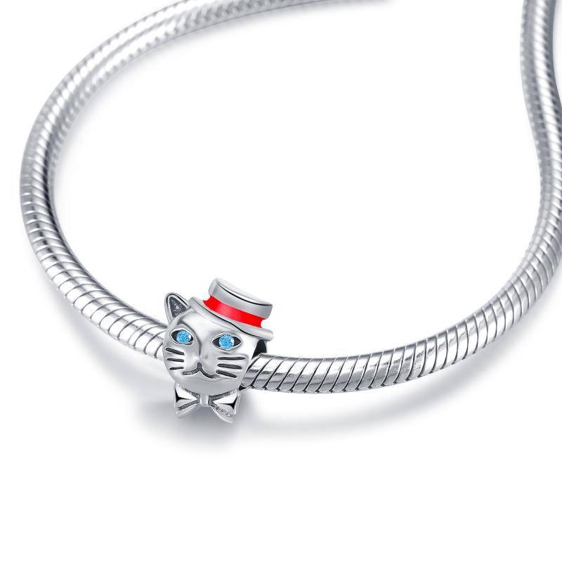 Sterling Silver Cat Bead Charm-4