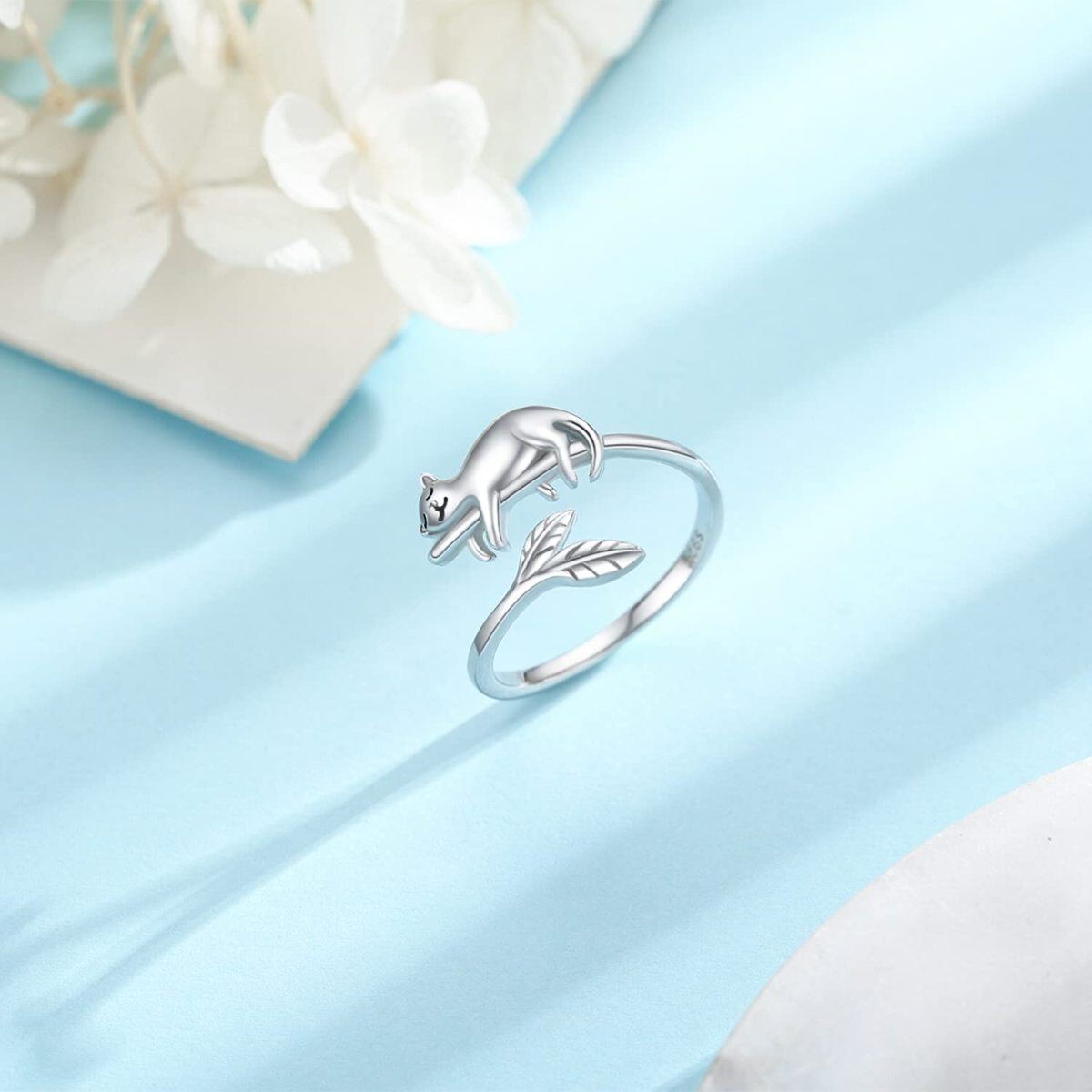 Sterling Silver Cat Open Ring-4