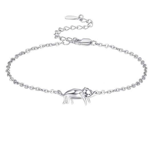 Bracelet en argent sterling avec pendentif chat