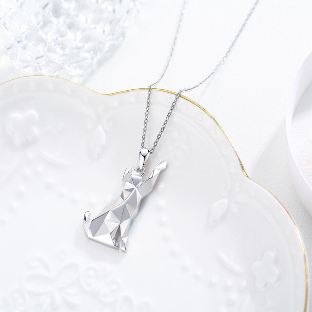 Sterling Silver Cat Pendant Necklace-5