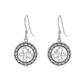 Sterling Silver Butterfly & Celtic Spiral Knot Drop Earrings-4