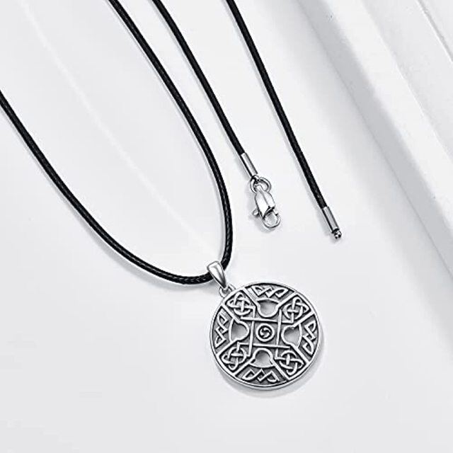 Collier pendentif croix celtique à bras égaux en argent sterling-3