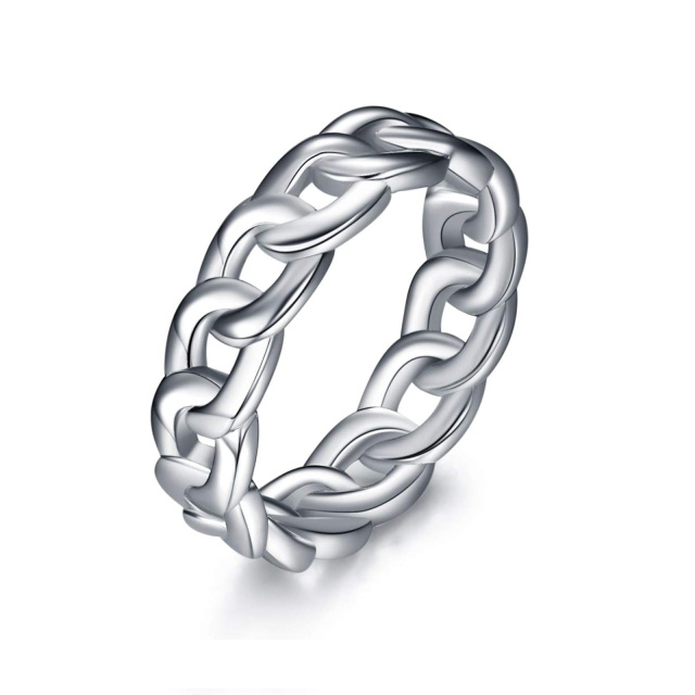 Sterling Silver Celtic Knot Chain Rings-1