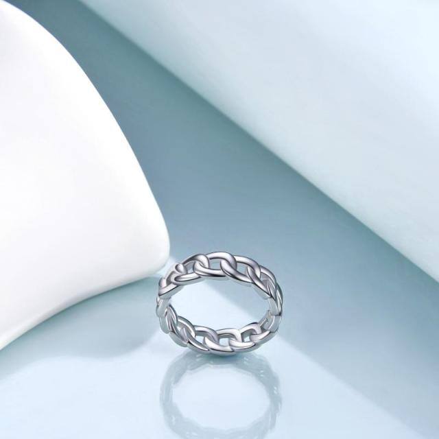 Sterling Silver Celtic Knot Chain Rings-4