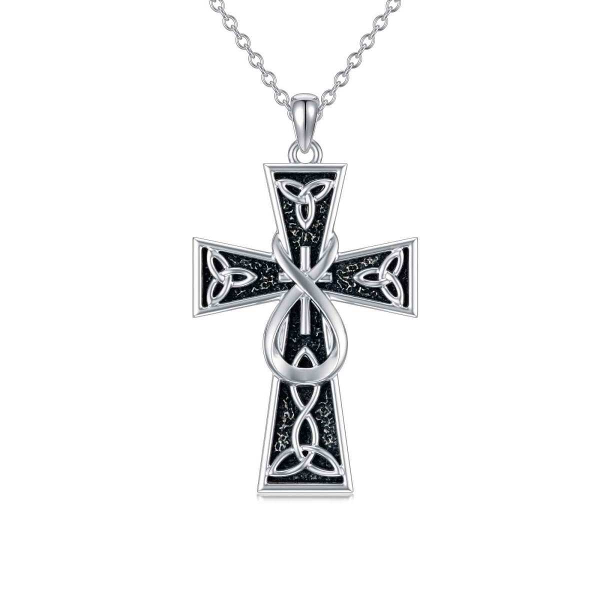 Sterling Silber keltischen Knoten & Kreuz & Infinity Symbol Urne Halskette für Asche-1