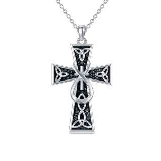 Sterling Silver Celtic Knot Cross Urn Necklace For Ashes For Women-2