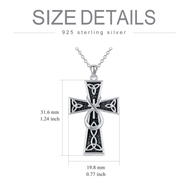 Collier d'urne pour cendres en argent sterling avec nœud celtique, croix et symbole de l'i-6