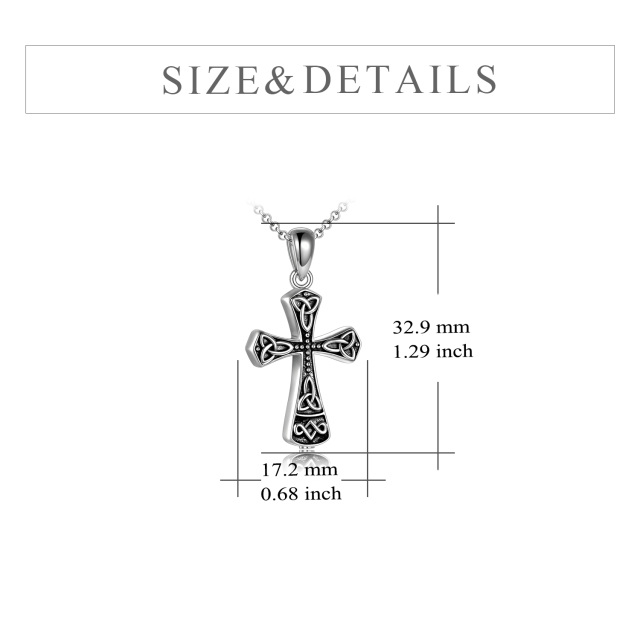 Sterling Silver Celtic Knot & Cross Urn Necklace for Ashes-6