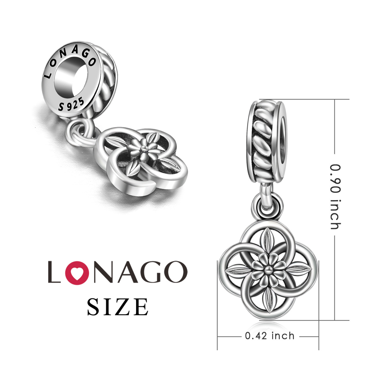 Sterling Silver Celtic Knot Dangle Charm-6