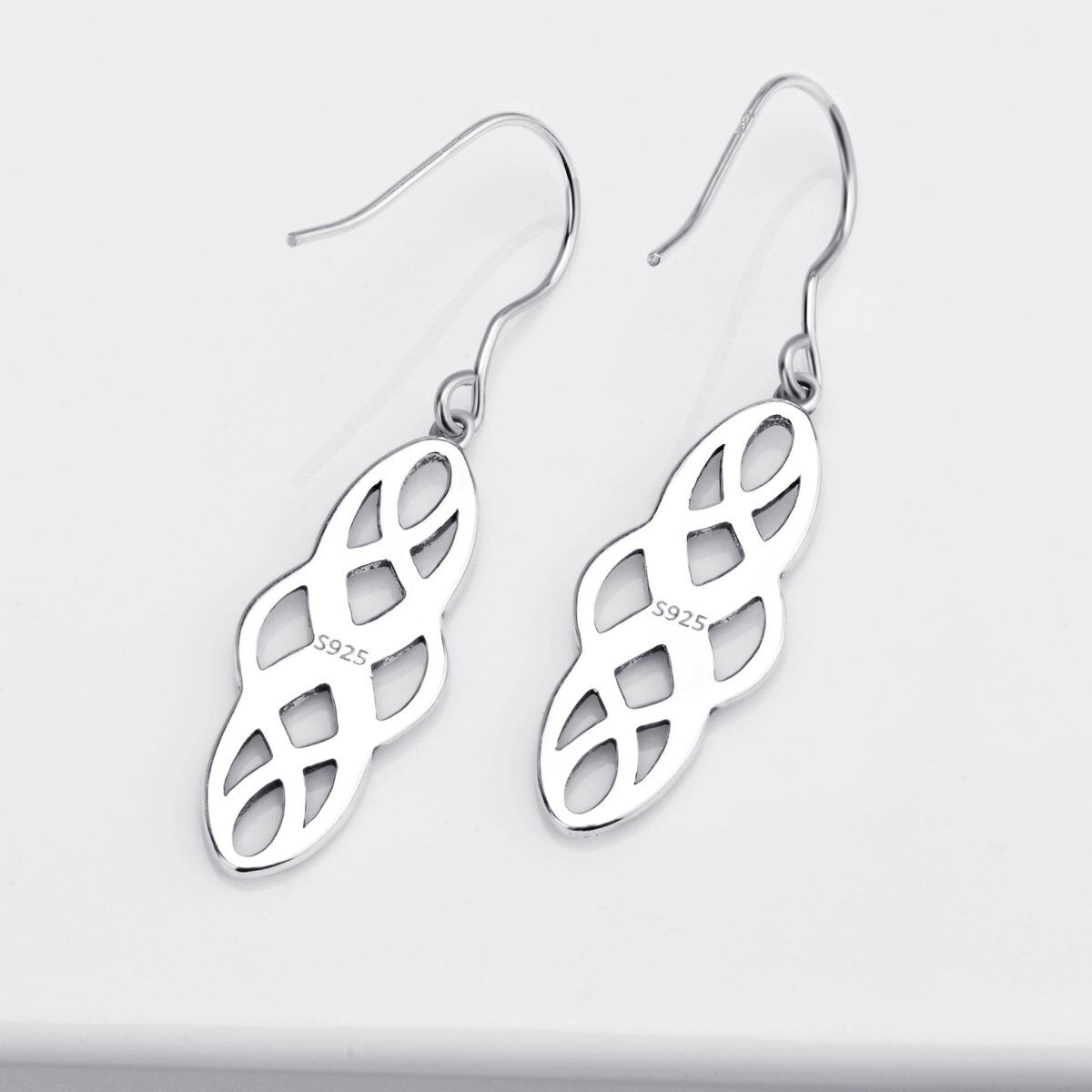 Sterling Silver Celtic Knot Drop Earrings-4