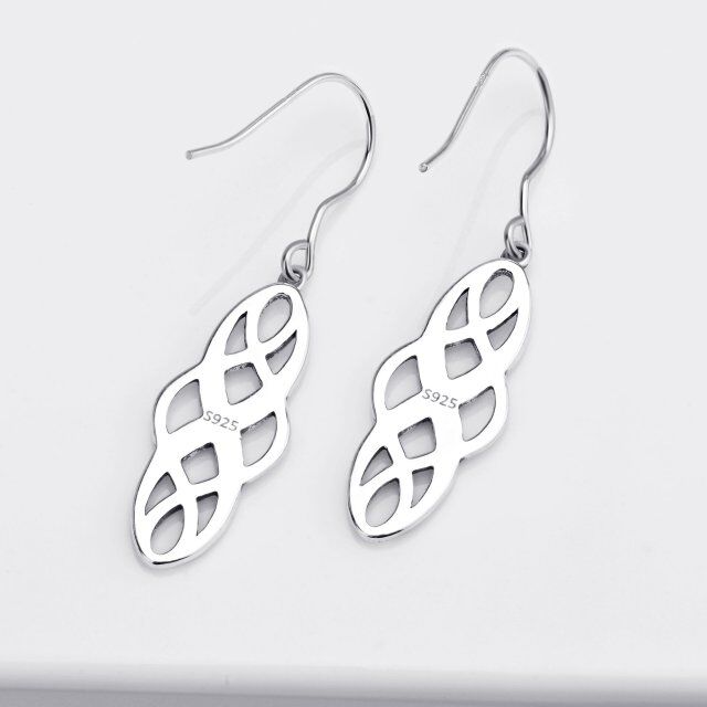 Orecchini a goccia con nodo celtico in argento sterling-4