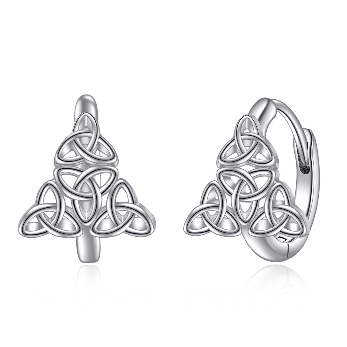 Boucles d'oreilles en argent sterling avec nœud celtique-1