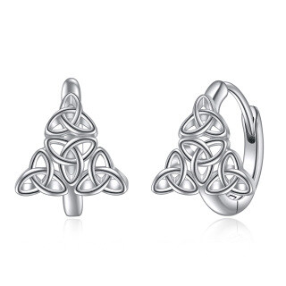 Sterling Silver Celtic Knot Hoop Earrings-36