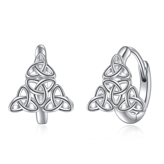 Sterling Silver Celtic Knot Hoop Earrings