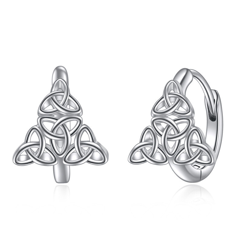 Sterling Silver Celtic Knot Hoop Earrings-2